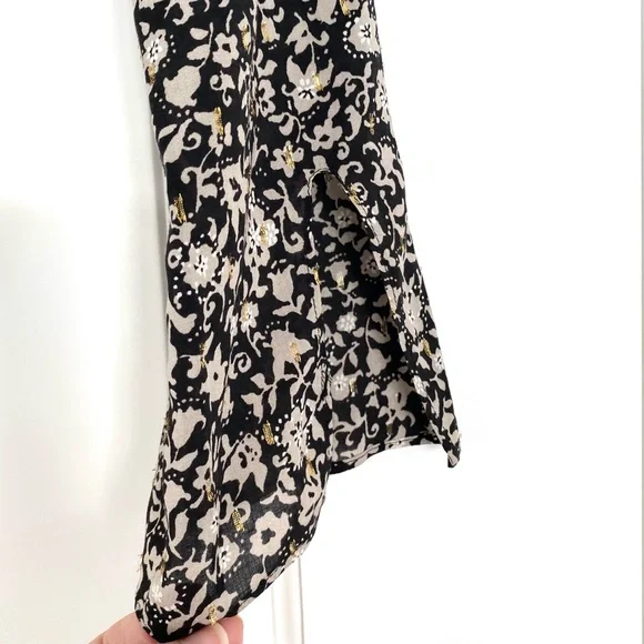 Zara Floral Long Sleeve Button up Crop Blouse - Small - Picture 7 of 8